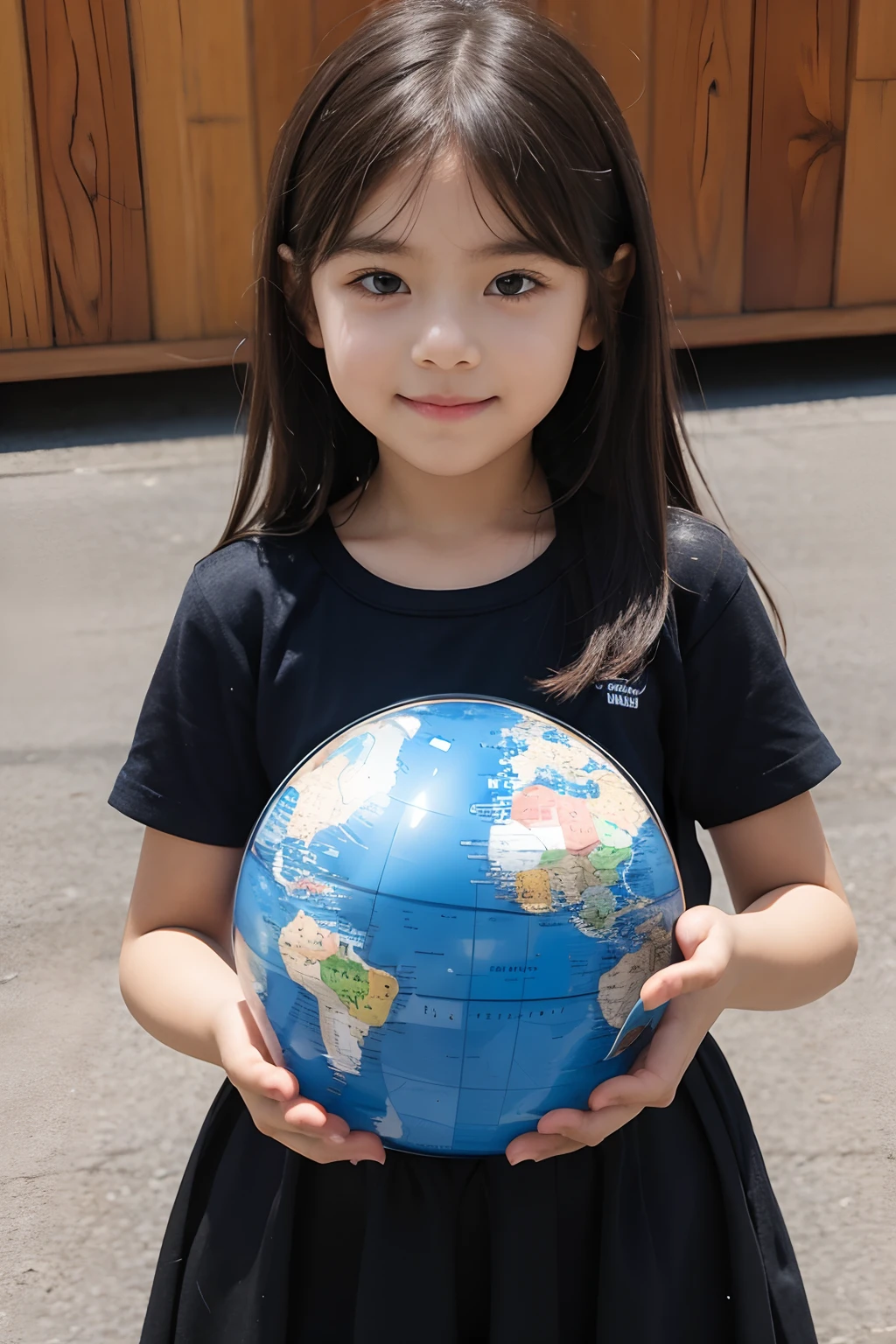 holding a globe