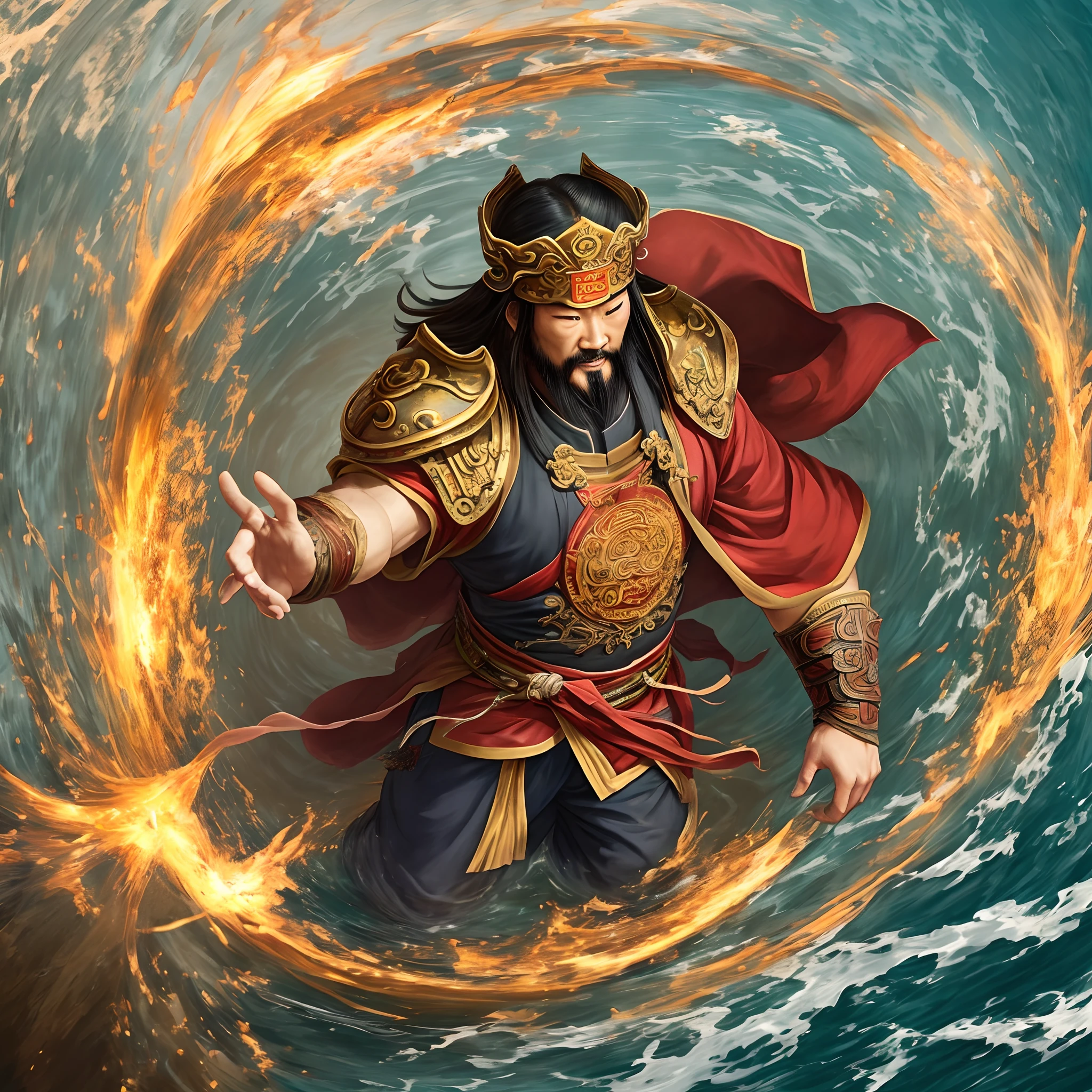 Guan Yu who fell into the circle of the Three Kingdoms army. Bird's eye view --auto --s2