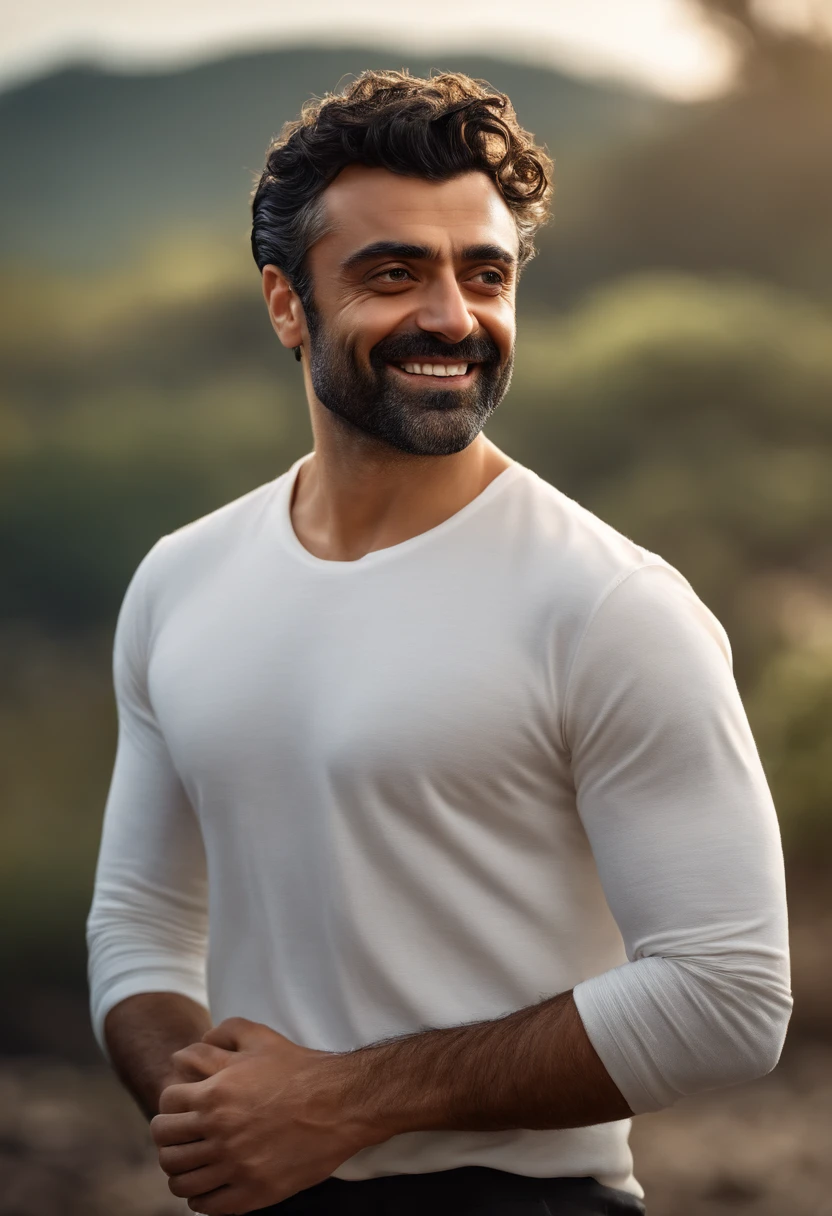 pixarstyle a waist-length portrait of a oscar isaac in a white t-shirt, smile, natural skin texture, 4k textures, hdr, intricate, highly detailed, sharp focus, cinematic look, hyperdetailed