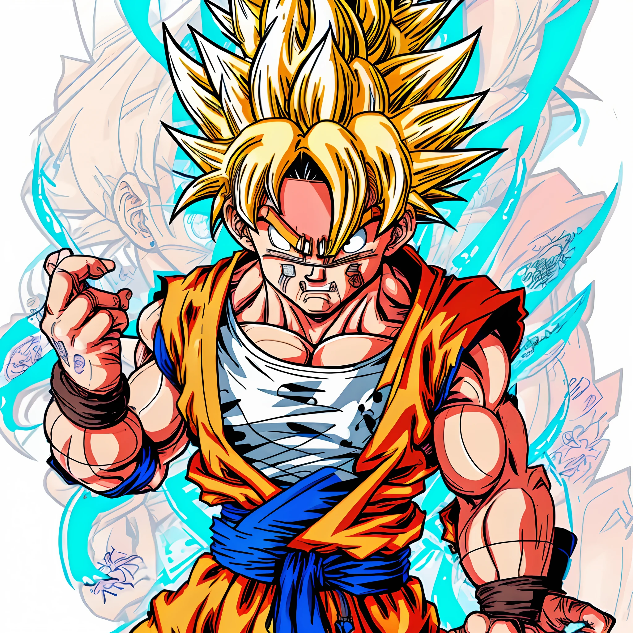 Goku with the shirt written Cristiano Peçanha Design