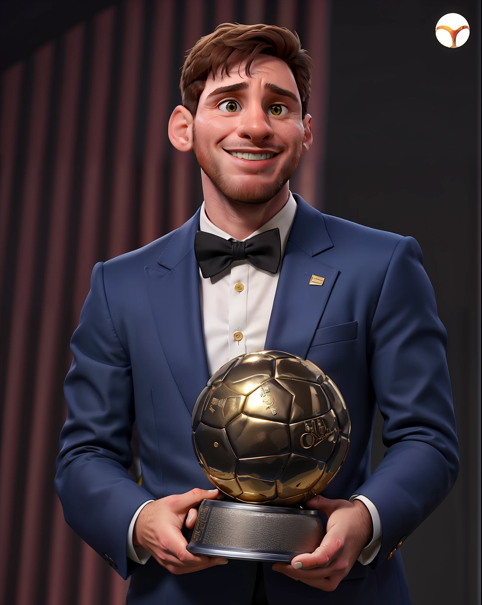 Lionel Messi winning the Ballon d'Or award for the eighth time