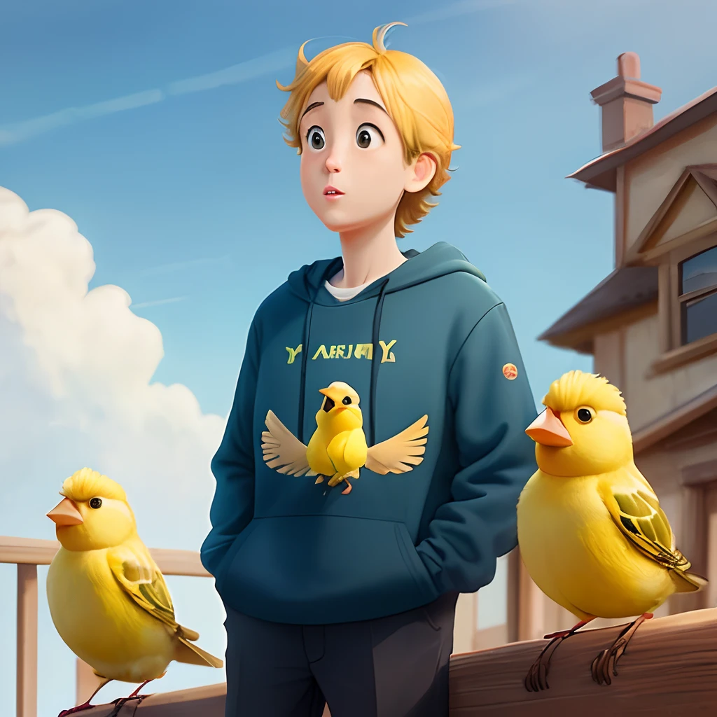 Yellow canary like a pixar arts