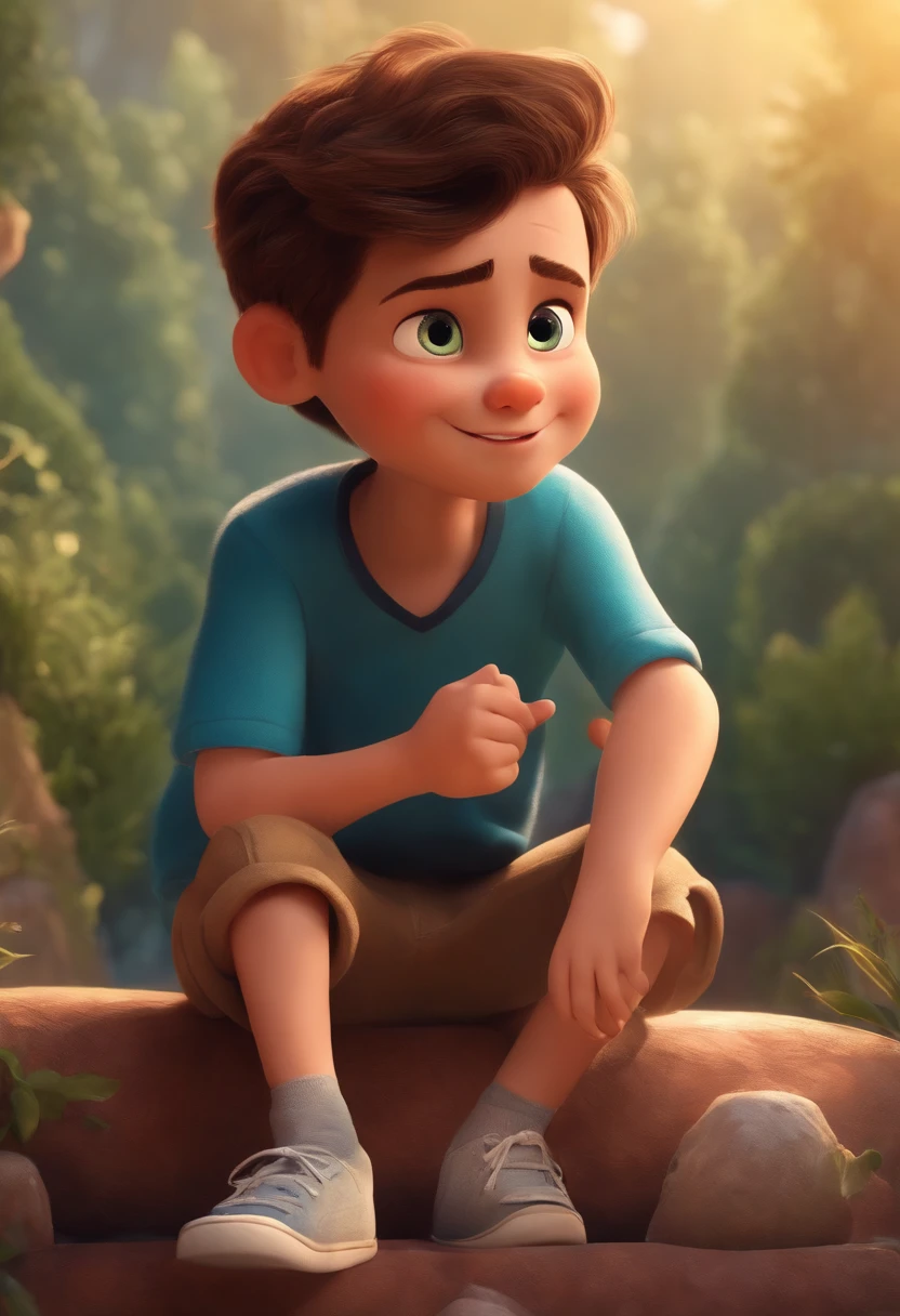 Image of a boy for a story in a YouTube video in Pixar format, He's the little allabester, He's the class leader, He's outgoing, Playful and gets up for a lot of things
