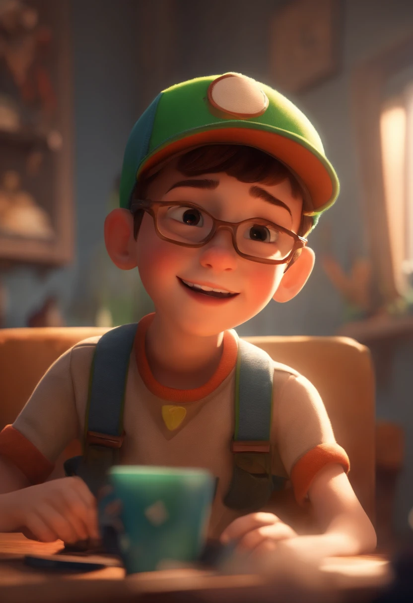 Image of a boy for a story in a YouTube video in Pixar format, He's the little allabester, He's the class leader, He's outgoing, Playful and gets up for a lot of things
