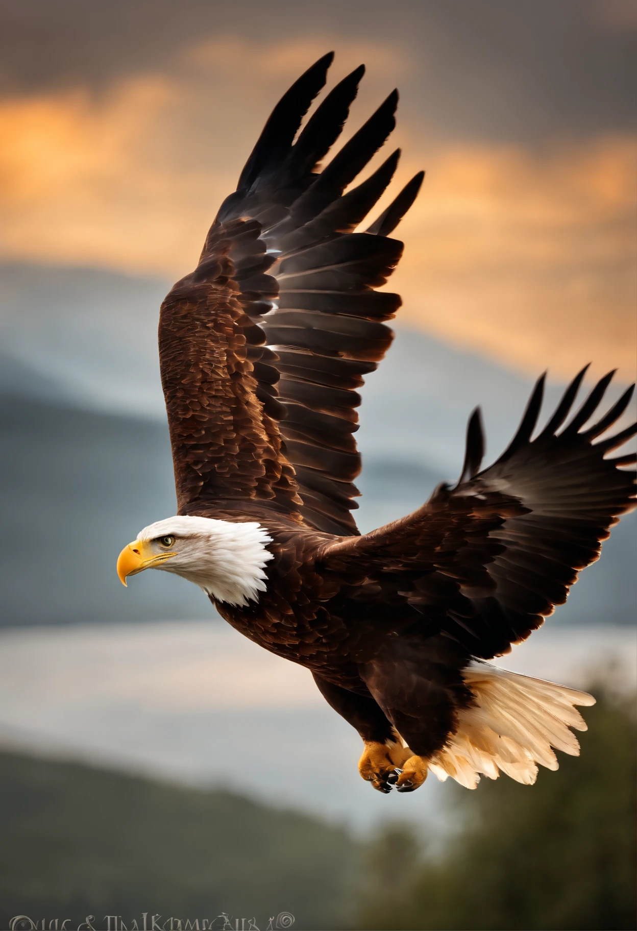 FLYING EAGLE, imagem com moldura