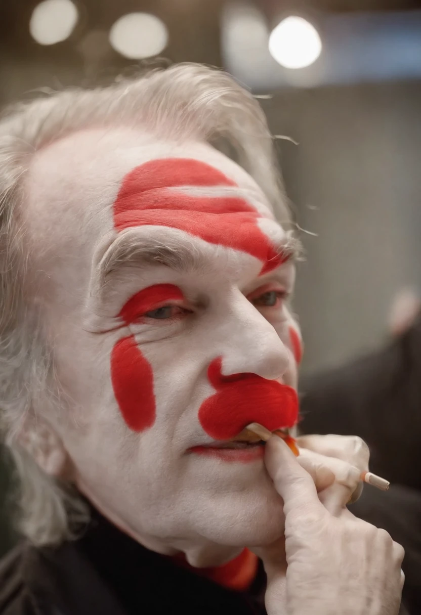 jocker,laughter and joy,Reddens Nose,Funny tricks,Andy warhol,Close-up shot,Side light,Pop art