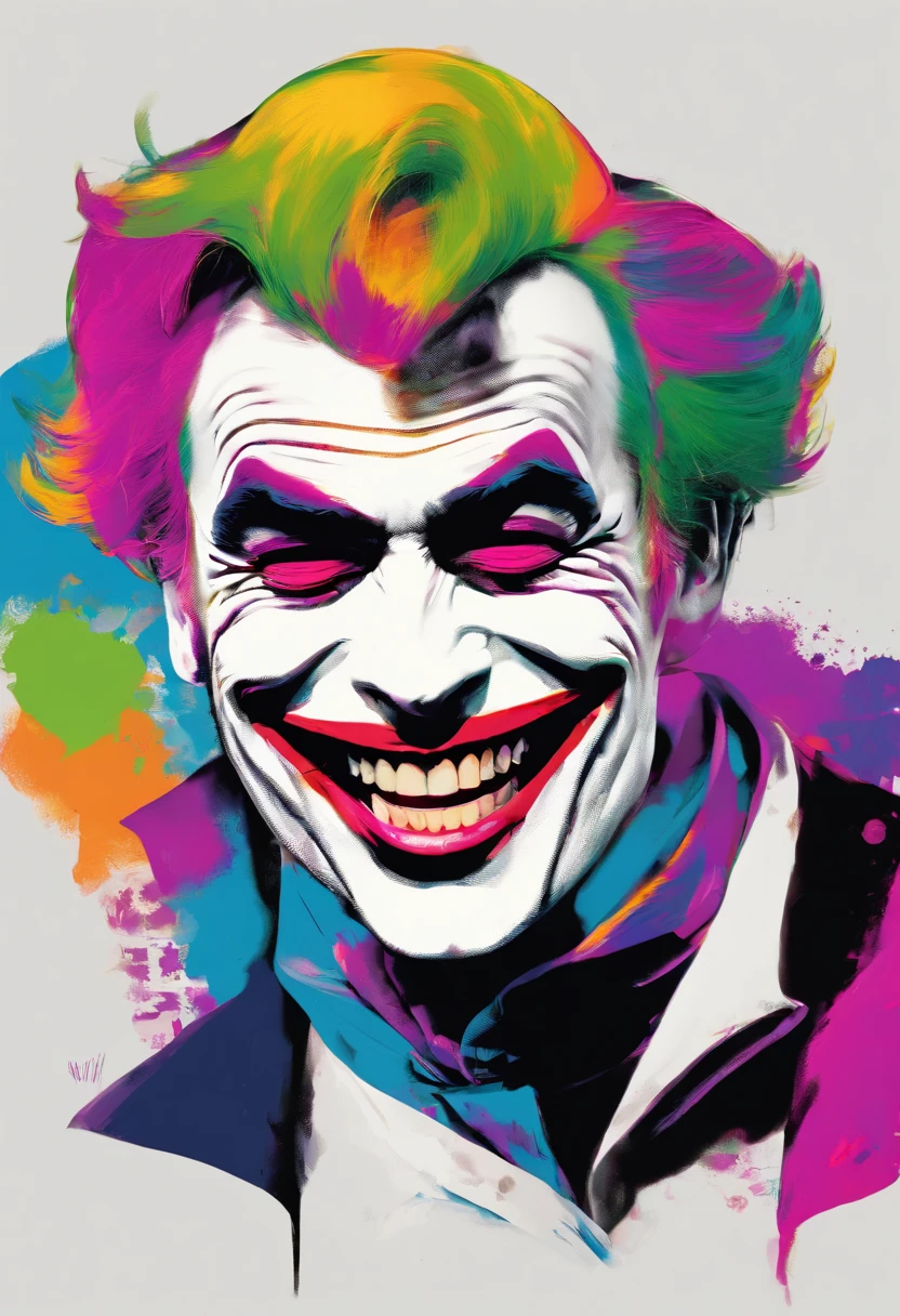 jocker,laughter and joy,Reddens Nose,Funny tricks,Andy warhol,Close-up shot,Side light,Pop art
