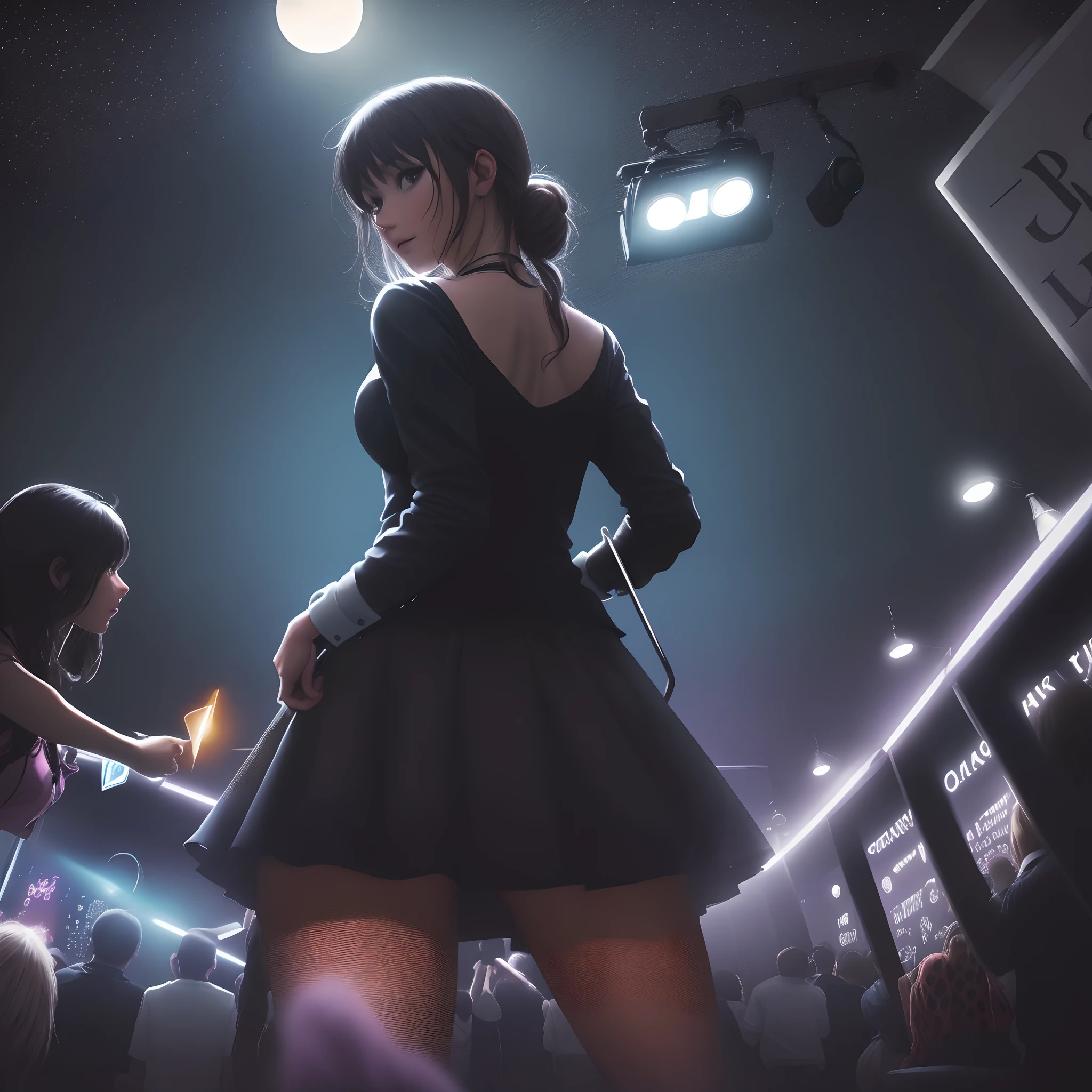 Club in the dark night