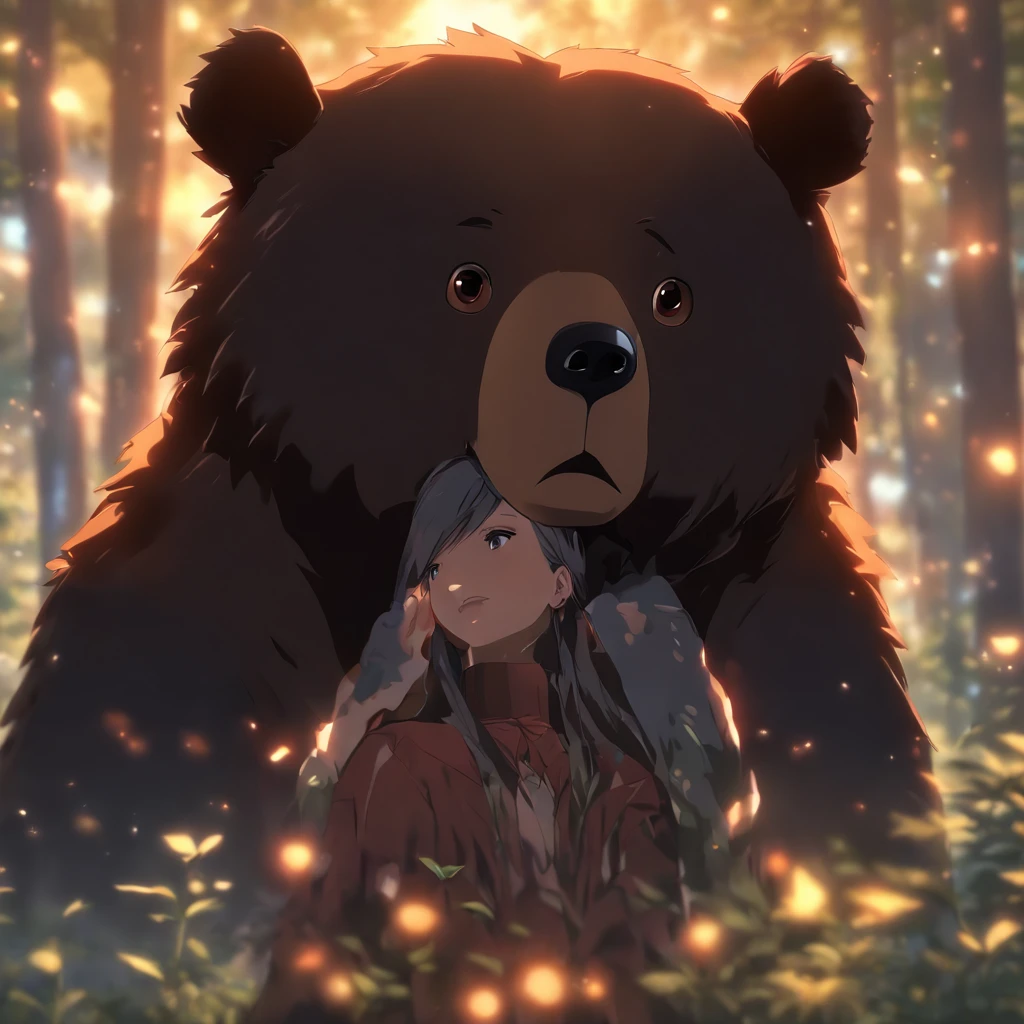 A giant wild black bear protects beautiful girl
(Master parts: 1.5) (Fotorrealista: 1.1) (Bokeh) (Best quality) (The skin、pores、Detailed texture of hair: 1.1) (复杂) (8K) (hdr) (Wallpapers) (Cinematic lighting) (foco nítido )