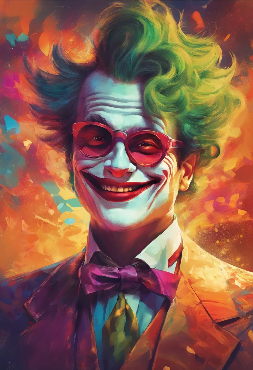 jocker,laughter and joy,Reddens Nose,Funny tricks,Andy warhol,Close-up shot,Side light,Pop art