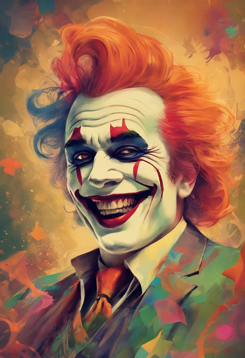 jocker,laughter and joy,Reddens Nose,Funny tricks,Andy warhol,Close-up shot,Side light,Pop art