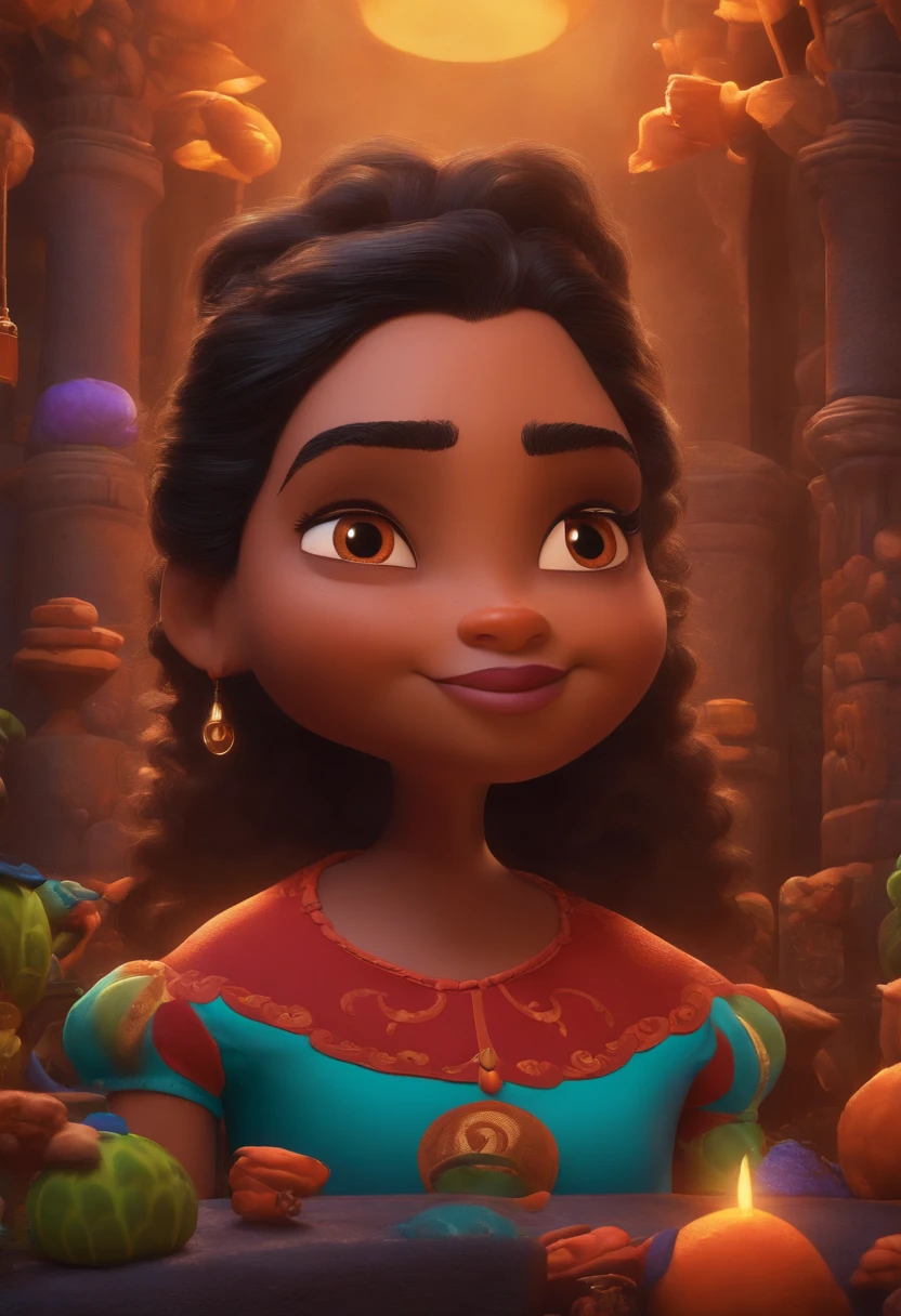 Criar um personagem no estilo pixar dentro de um jaleco. personagem morena