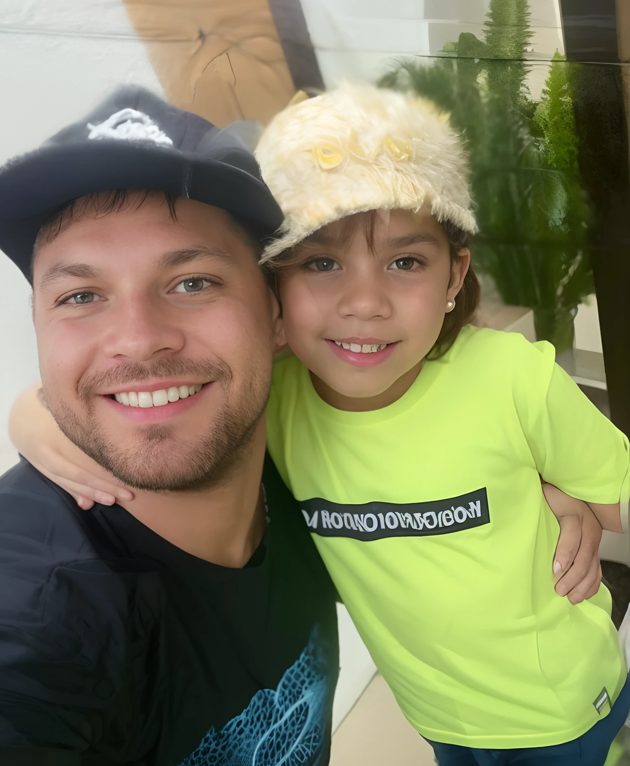A man and a girl are posing for a photograph, with a , fotografia de perfil, fotografia de perfil, imagem de perfil, instagram post, cabrito, facebook post, Postagem no Reddit, Asher Duran, fotografia do perfil, imagem do avatar, fotografia, thiago lehmann, vencedor do concurso 2021, Mars Ravelo e Greg Rutkowski, kid fotografia do instagram