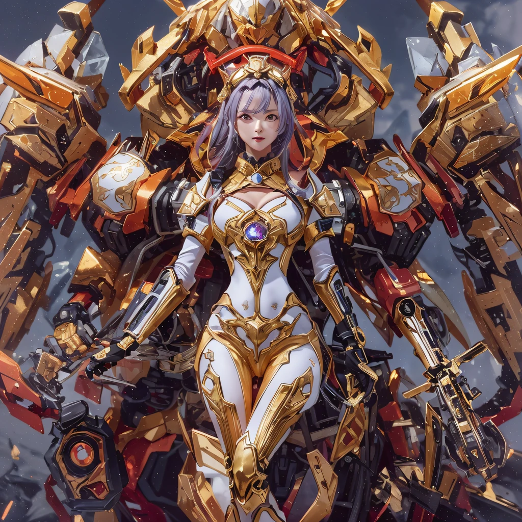Light orange wind（（Red and white mech girl））National wind circle，Flying nine-tailed fat skull flame ethereal toad star，Golden-black damask white rabbit fur bra，Fuchsia pink diamonds, Tulle burgundy diamond shin guard，CG ，Light orange full set of thick mechs，Giant，, Realistic secret girl rendering, detailed face of a asian girl, Reality in the secret world, Smooth CG art, Realistic. Cheng Yi, Realistic secret style, A lovely secret rendering, 8K portrait rendering, Render character art 8 K, Kawaii realistic portrait，Golden-black damask white rabbit fur bra，Fuchsia pink diamonds, Tulle burgundy diamond shin guard((ultra real detailed.mecha-girl)Mink cotton suit mech，Bright blue and white feathers gold silk shoulder pads，Shi Zhong Huhu female Taoist，Tailfire，Tattooed with，Genius ratio，Silicone texture，Short bright purple hair，3D modeling，4K,8K,16K smooth (Masterpiece, Top quality, Best quality, offcial art, Beauty and aesthetics: 1.2), Very detailed, Colorful, Most detailed, branches,mecha-girl, （Mards）mecha-girl（canyons）， （Linen future mech girl）， Angry fighting stance， looking at the ground， Batik linen bandana， Crane pattern long sleeve garment，Mecha Maiden Canyon（Abstract propylene splash：1.2）， Dark clouds lightning background，Sprinkle with golden mech girl powder（realisticlying：1.4），Black color hair，Flour fluttering，rainbow background， A high resolution， the detail， RAW photogr， Sharp Re， Nikon D850 Film Stock Photo by Jefferies Lee 4 Kodak Portra 400 Camera F1.6 shots, Rich colors, ultra-realistic vivid textures, Dramatic lighting, Unreal Engine Art Station Trend, cinestir 800，Flowing black hair,（（（Red and white mech girl））），Front view，Pure transparency，Wear boxing gloves，Ice is permeable to gas，Film light and shadow，Panorama ultra-wide angle，extremely happy，The texture of the real person is delicate，Strong visual impact，Hyper-detailing，Dream girl，Refined face，prettyeyes，high saturated，Wear reflective sunglasses with a thick gold thread，crystal-clear，Good interpe