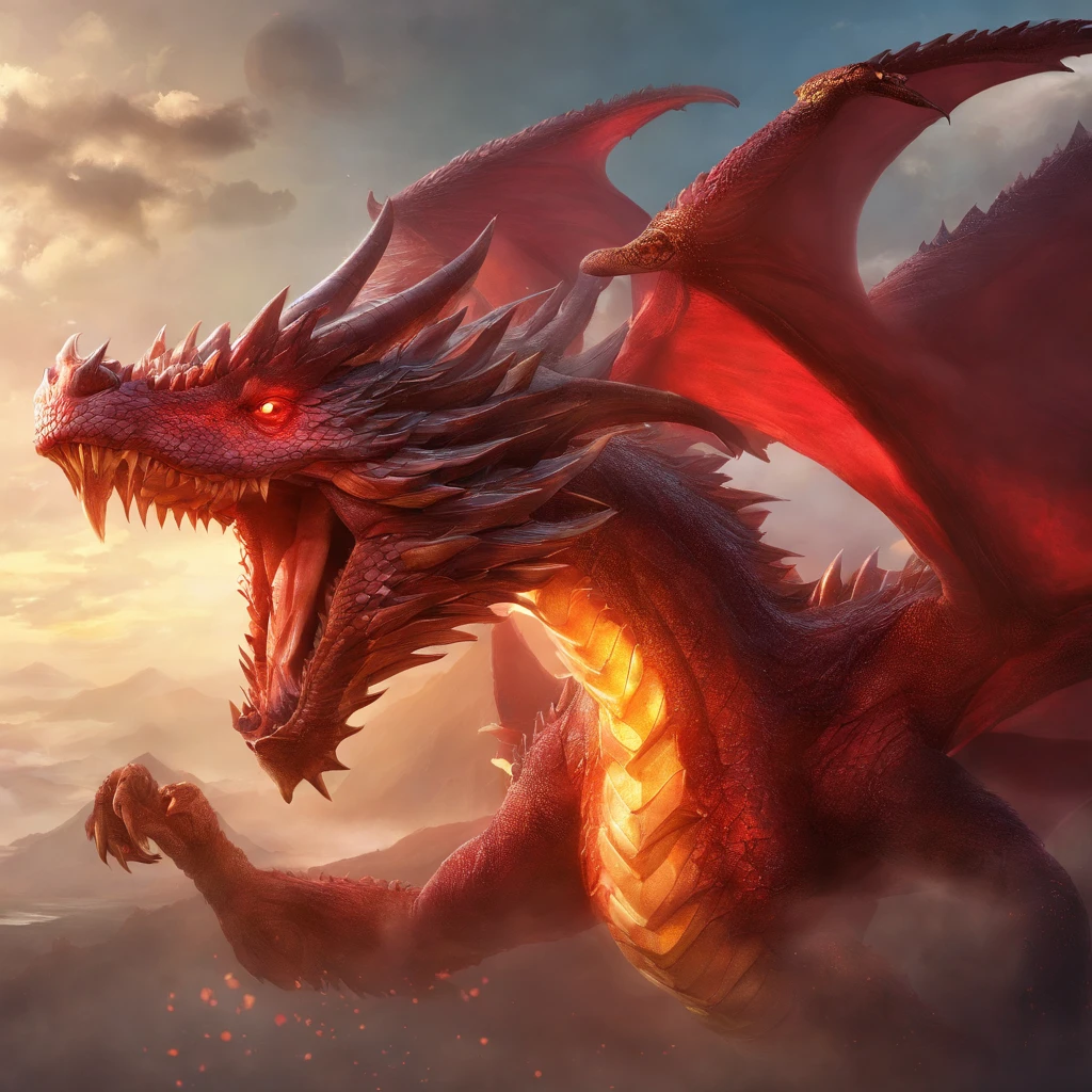 Ball Dragon Movie Poster，A mais alta qualidade de imagem，cinematic texture，uma obra-prima，tmasterpiece，red dragon, alta qualidade, melhor qualidade