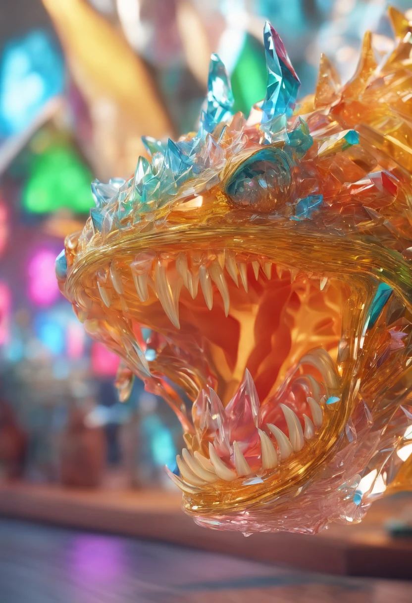 Monstro de cristal bonito, detalhado 8k lindo brilhante com muita qualidade