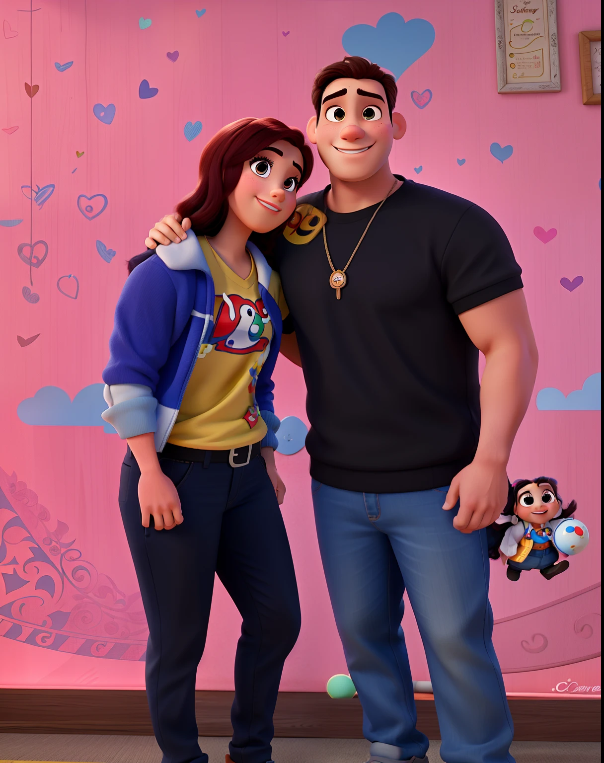 Casal estilo Disney Pixar