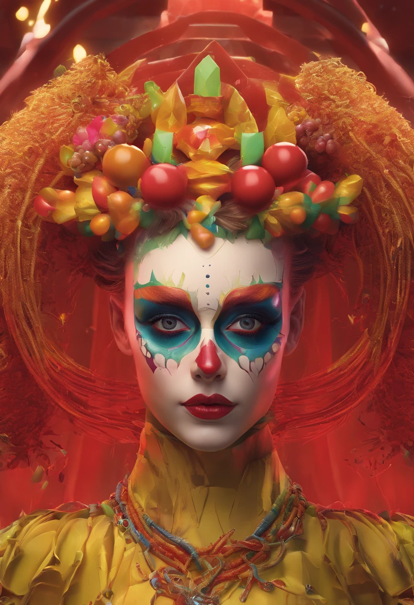 casey weldon (casey weldon) Surrealist art skull clown demon concept art portrait, Olga Kvasha, super-fine、Intricate Gothic Art Trends Art Station Ternary Colors Unreal Engine 5 Detailed matte painting, deep colour, Fantastical, intricately details, Splash screen, Complementary colors, fantasy concept art, 8K resolution, gothic deviantart masterpiece . Very high resolution detail, Photogram, Realism is pushed to the extreme, Fine texture, true to life,((jocker))