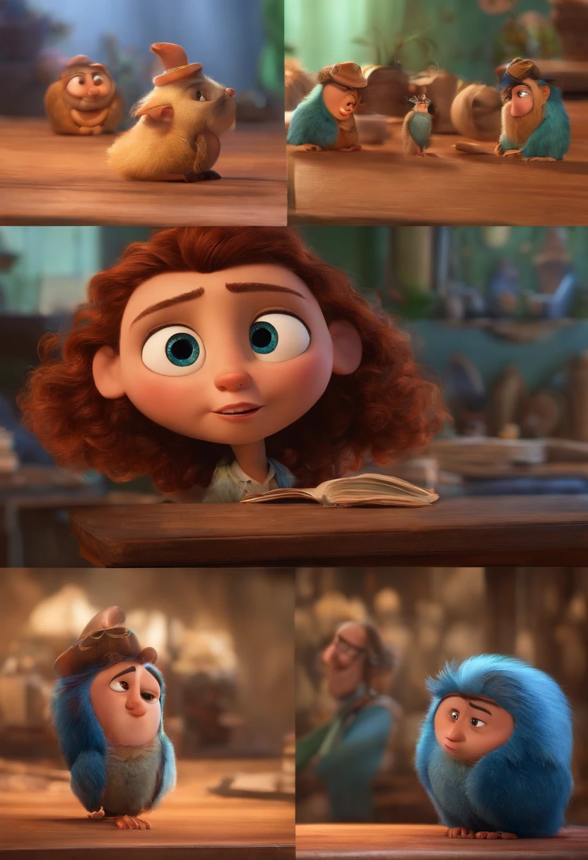 A Dream Architect Inspired by Pixar Animation, de perto. The character takes center stage with captivating facial expressions, oferecendo um toque de irrealidade