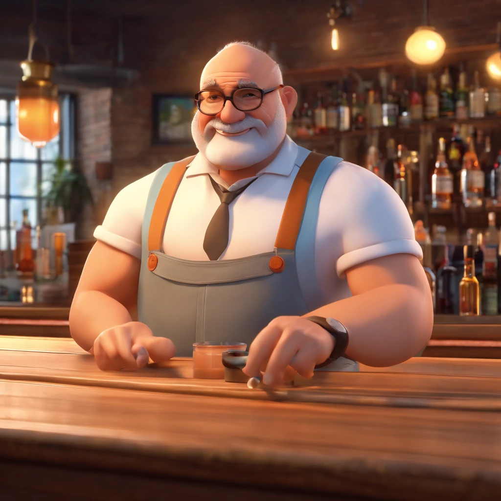 1man,Old West, Bartender, Beer, Whiskey, Liquor Shelf, Huge Mustache, Period Clothing, Old, slight, pot-bellied, Proboscis, big nose, tiny glasses