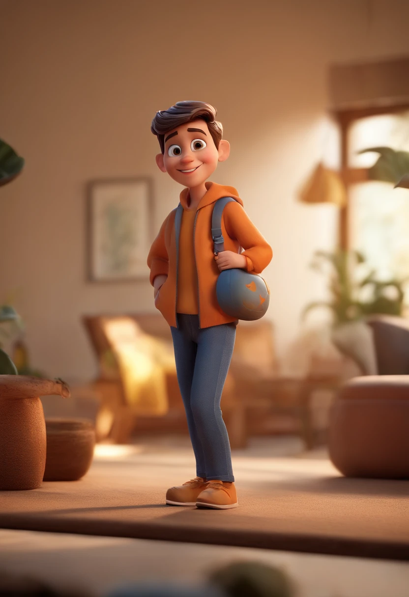Cartoon character take a reference image from the @dooig_444 do Instagram, animation character, Caractere estilizado, animation style rendering, 3D estilizado, Arnold Maya render, 3 d render stylized, toon render keyshot, Personagem 3D, Personagem 3D, 3d rendering stylized, 3 d character render, personagem de desenho animado, Personagem de close up, Pose de personagem,  (Estilo Pixar) (master part:1.2) (Bokeh) (best quality) (pele detalhada) (textura detalhada) (8k) (argila) (Cinematic lighting) (foco nítido