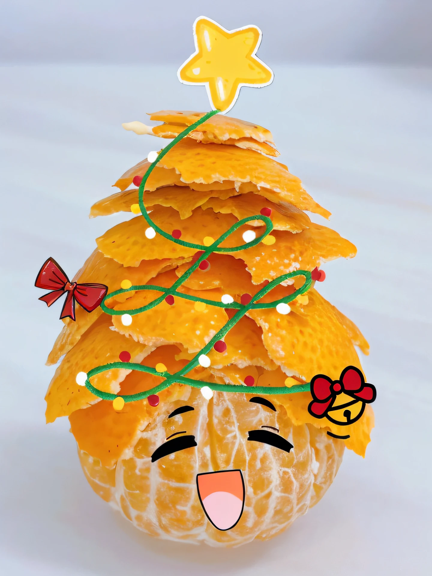 It is topped with an orange with a face and stars, ๐ฟ๐ธ๐, seasons!! : ๐ธ โ ๐ โ, fluffy orange skin, telegraph stickers, ๐๐๐โบ๐๐๐, snapchat photo, orange head, ๐ญ ๐คฎ ๐ ๐, ๐๐, ๐ญ๐คฎ ๐, 8K)), ๐ฅฅ ๐ blend