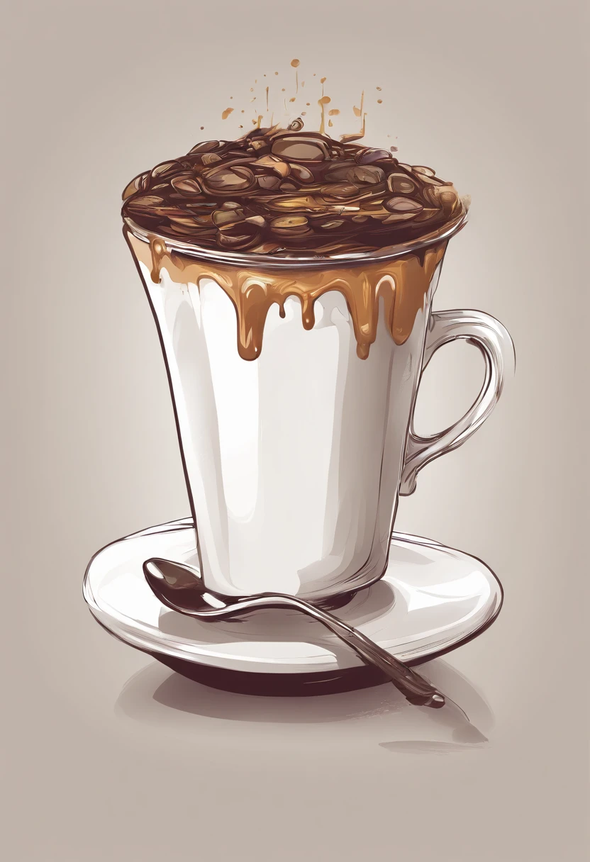 cup of coffe in vector style with white background