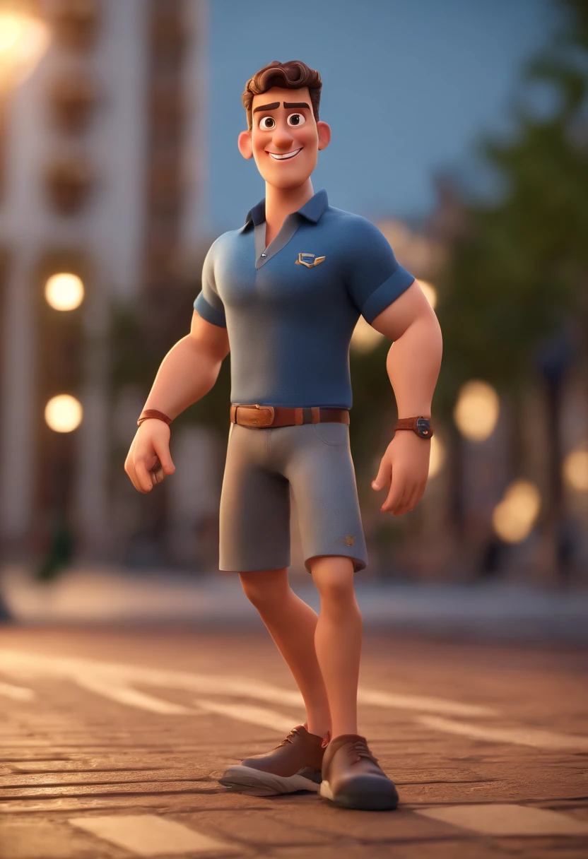 Cartoon character of a 42 man in a flamengo only shirt, animation character, Caractere estilizado, animation style rendering, 3D estilizado, Arnold Maya render, 3 d render stylized, toon render keyshot, Personagem 3D, Personagem 3D, 3d rendering stylized, 3 d character render, personagem de desenho animado, Personagem de close up, Pose de personagem,  (Estilo Pixar) (master part:1.2) (Bokeh) (best quality) (pele detalhada) (textura detalhada) (8k) (argila) (Cinematic lighting) (foco nítido