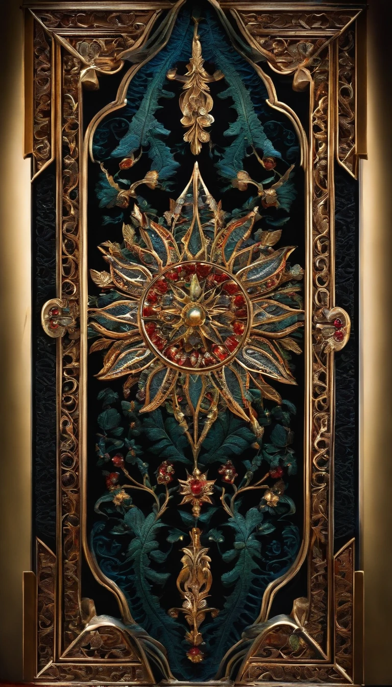 Gran espada, hoja delgada de obsidiana, resplandeciente de estrellas, intricate design