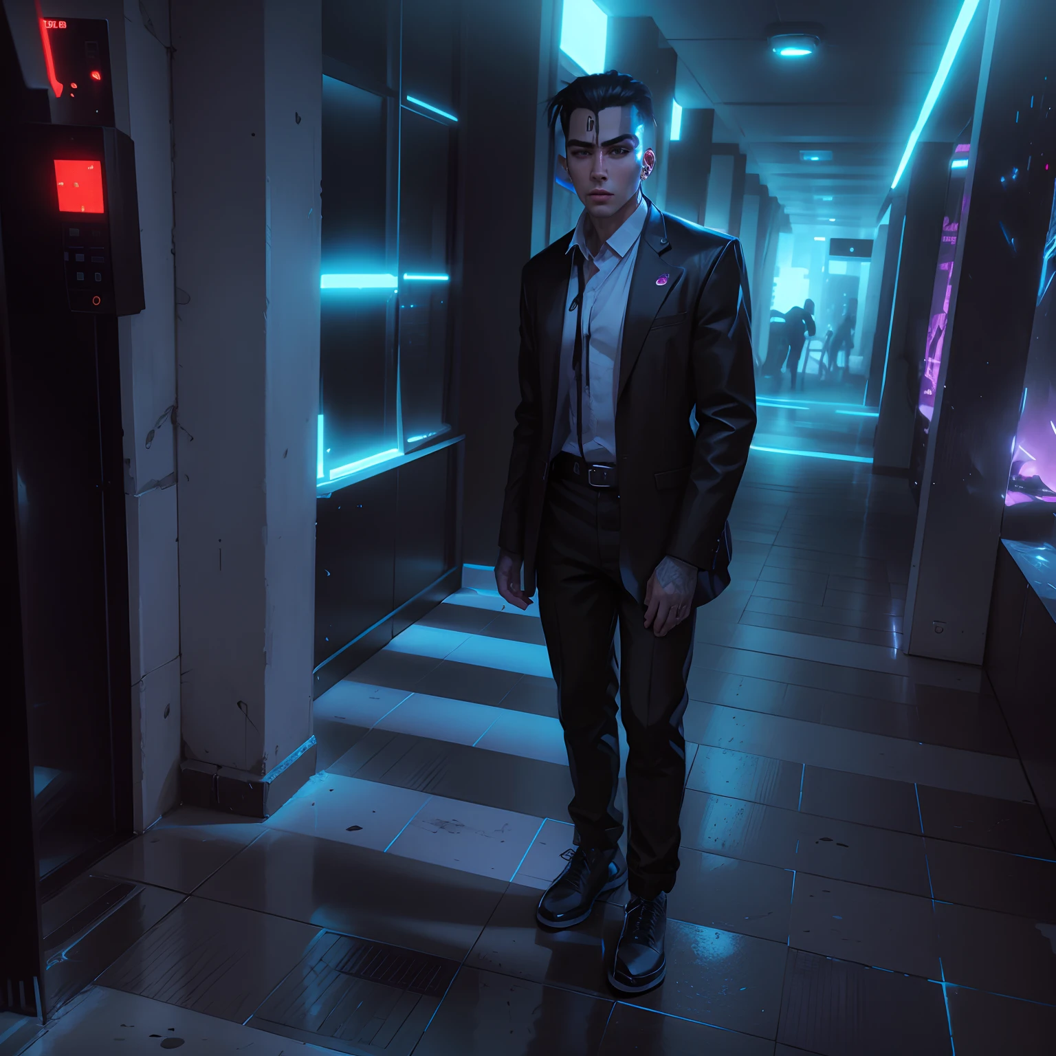 Change background cyberpunk handsome boy, realistic face, 8k, ultra realistic,