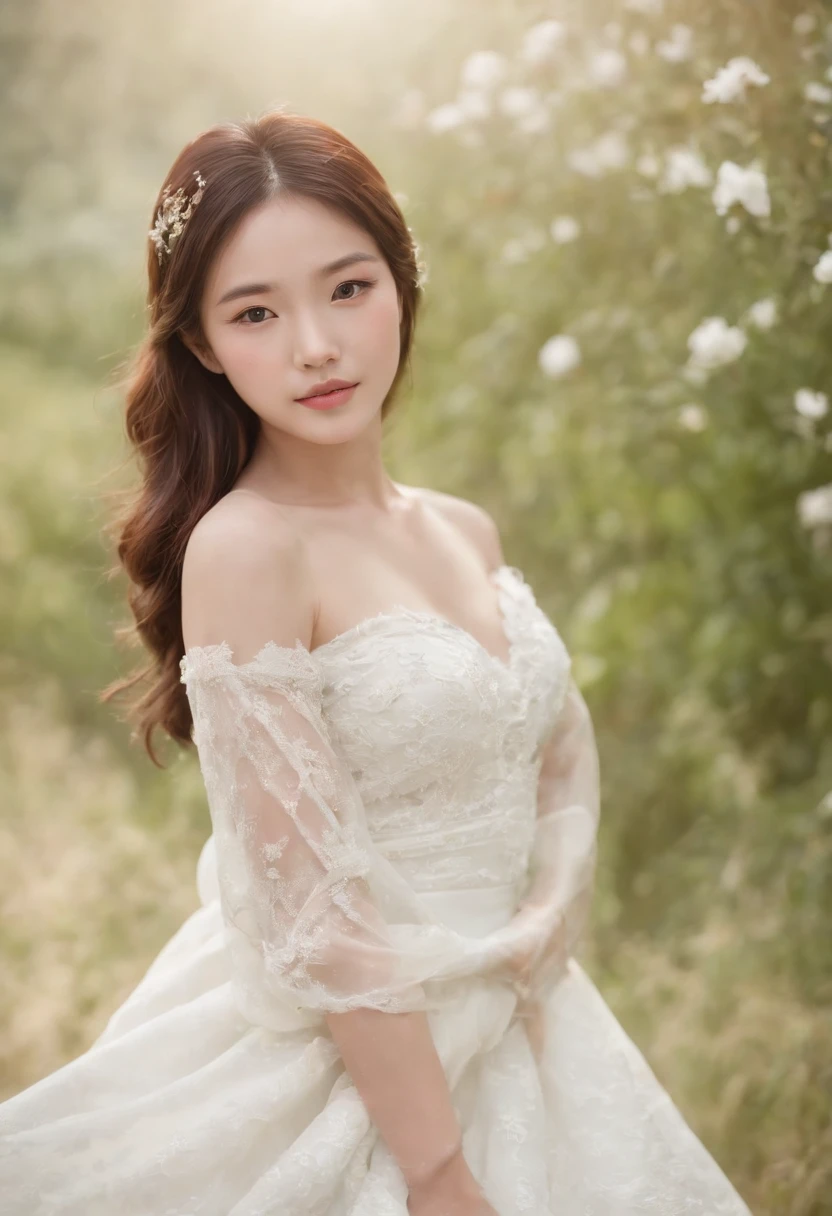 Un primer plano de una mujer con un vestido blanco posando para una foto, Diosa japonesa, escote, Yoshitomo Nara, Chica coreana, beautiful asian girl, Hermosa joven coreana, sexy girl, Hermosa mujer surcoreana, OPPAI, Asian, tetona, Asian girl, buena joven, japanese model, 1 8 yo, hiperrealista