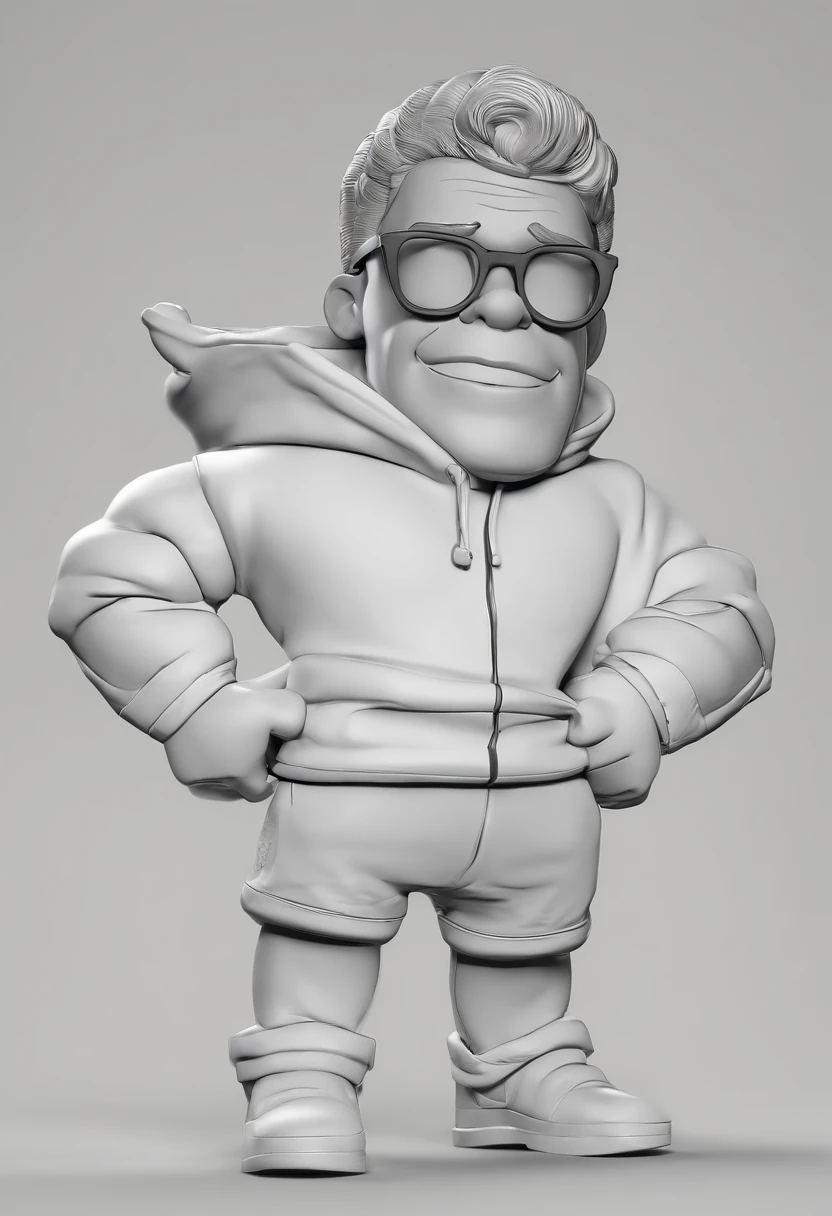 personagem dos desenhos animados de um homem negro, jovem, com 26 anos, Wearing black glasses and a blue sweatshirt, cabelo crespo, cortado em estilo americano, animation character, Caractere estilizado, animation style rendering, 3D estilizado, Arnold Maya render, 3 d render stylized, toon render keyshot, Personagem 3D, Personagem 3D, 3d rendering stylized, 3 d character render, personagem de desenho animado, Personagem de close up, Pose de personagem,  (Estilo Pixar) (master part:1.2) (Bokeh) (best quality) (pele detalhada) (textura detalhada) (8k) (argila) (Cinematic lighting) (foco nítido