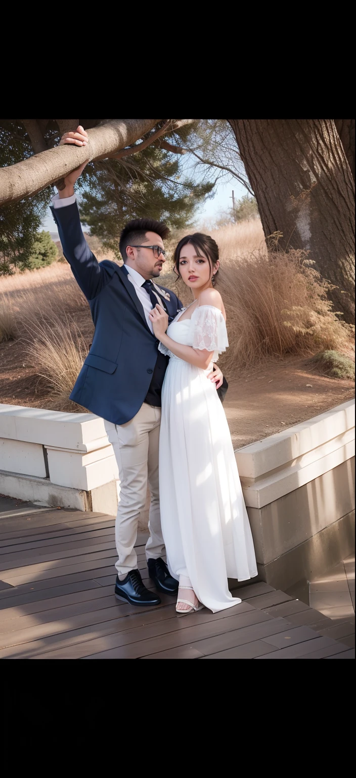 There's a man and a woman together under a tree, fotografia, por Romain brook, Directed by: Nandor Soldier, Directed by: David Ruby, with a tree in the background, foto retrato, foto do casamento, Fotografia tirada em 2 0 2 0, Photo Session, Directed by: Matija Jama, against the backdrop of trees, Directed by: Juan O'Gorman