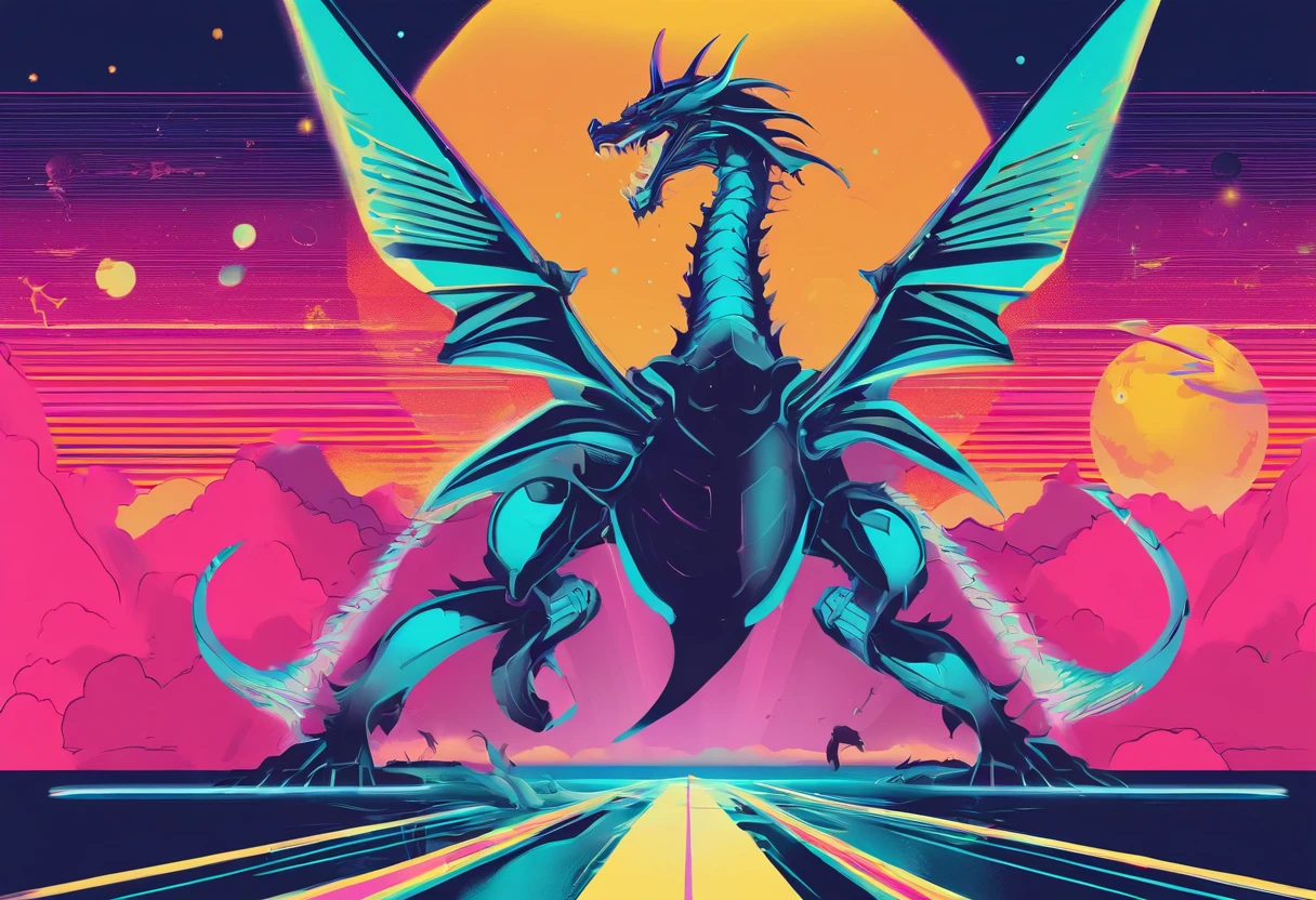/imagine prompt: Dragon Rider, Art Deco, Simplification, Chromatic, Magical Realism, Synthwave:: t-shirt vector, center composition graphic design, plain background::2 mockup::-2 --upbeta --ar 1:1