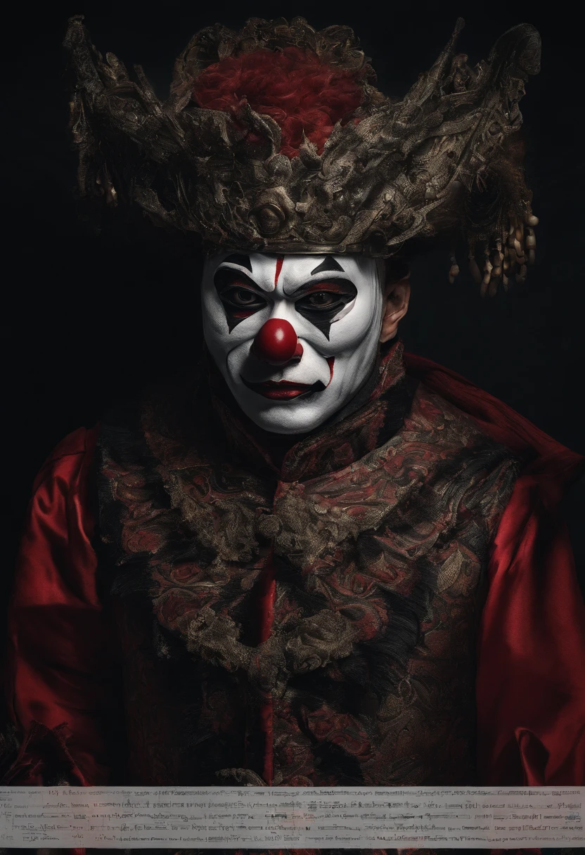 Evil smile, crazy, hyper HD, Masterpiece, ccurate, Anatomically correct, Textured skin, High details, Award-Awarded, High quality, A high resolution, Best quality, 8K
(Close-up of the face of a Sichuan opera clown actor), (Sichuan opera mask), beijing opera, Sichuan opera, Classic Sichuan opera, clown face,Black P masquerade mask, Clown makeup, with detailed facial features, drama masks,
(Naked from the neck down),Bulge, Muscular,Realistic, Masterpiece, Intricate details,