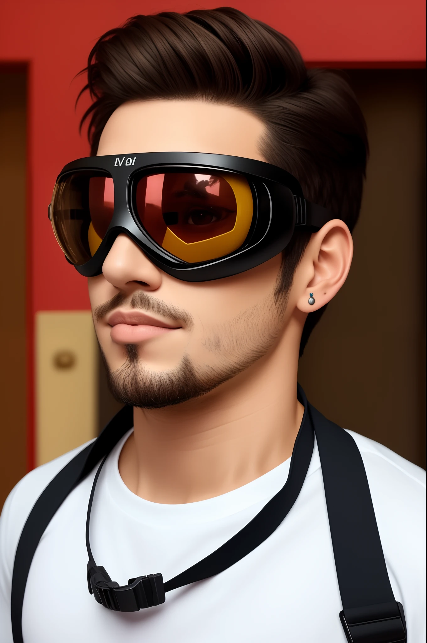 Gordinho,Pixar,cabelo preto, gay, 27 anos, wearing goggles