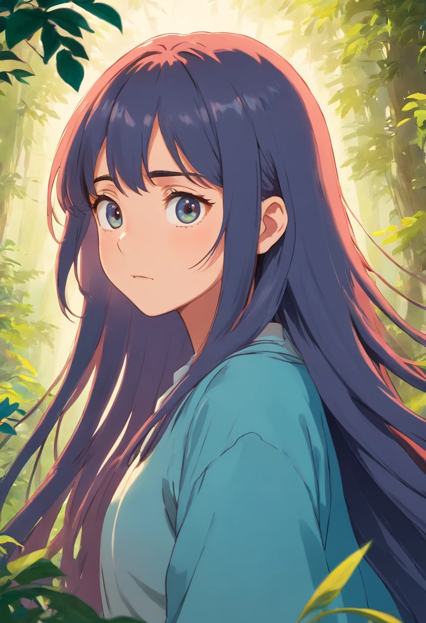 Girl with long hair horror realistic