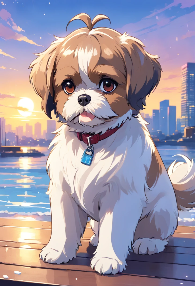 (best quality,highres),(vector),(sticker,white outline,overview),(puppy Shih Tzu),cute,adorable,playful,pet,sticking out the tongue,round eyes,fluffy fur,snow-white,colorful,fun design,vibrant colors,decorative elements,peel-off backing,laptop,water bottle,journal,phone case,stick anywhere,easy application,stickers set,customizable,vivid details,smooth lines,vector graphics,premium quality,premium materials,durable,resistant to water and sunlight,versatile use,unique style,eye-catching,modern,contemporary,artistic,enjoyable,creative,expressive,showcasing personality,be unique,stand out.