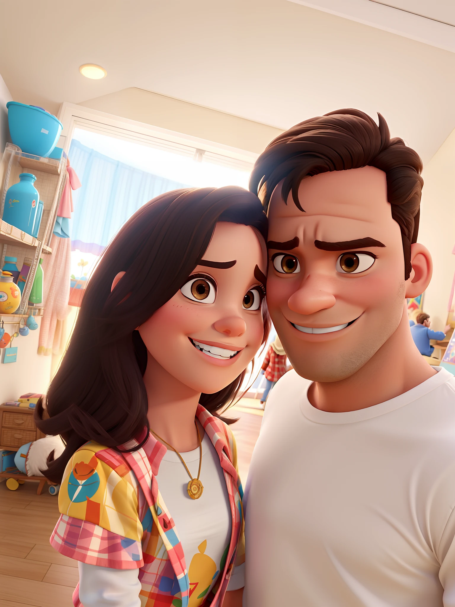 casal homem e mulher no estilo Disney Pixar, alta qualidade, melhor qualidade