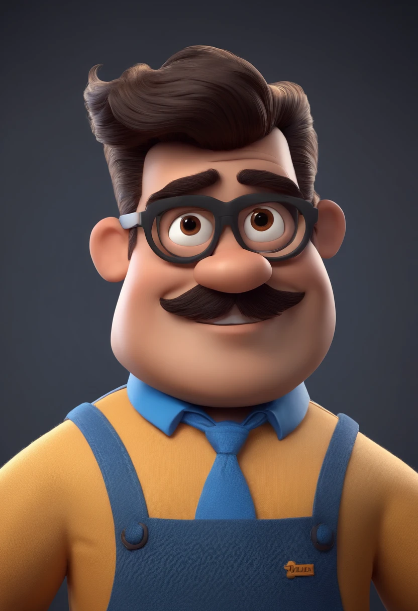 Cartoon character of a man with black glasses and a blue shirt, animation character, Caractere estilizado, animation style rendering, 3D estilizado, Arnold Maya render, 3 d render stylized, toon render keyshot, Personagem 3D, Personagem 3D, 3d rendering stylized, 3 d character render, personagem de desenho animado, Personagem de close up, Pose de personagem,  (Estilo Pixar) (master part:1.2) (Bokeh) (best quality) (pele detalhada) (textura detalhada) (8k) (argila) (Cinematic lighting) (foco nítido