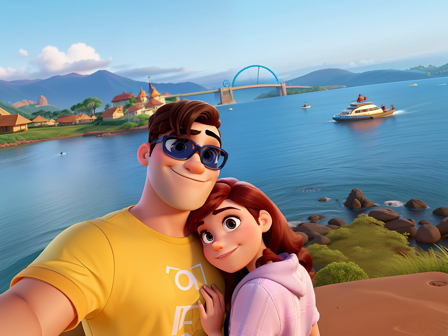 Mulher e homem estilo Disney pixar ,alta qualidade,melhor qualidade