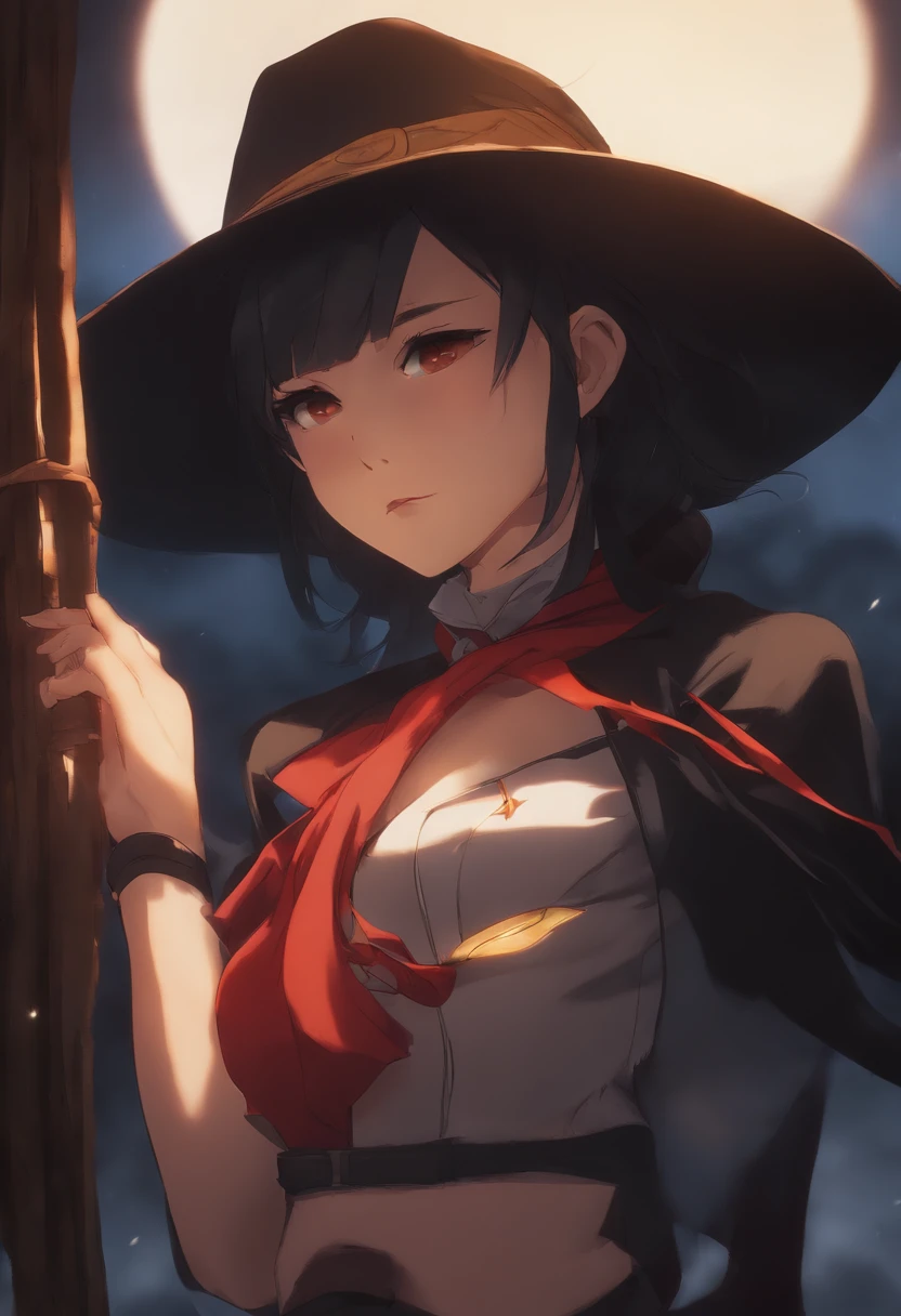Beautiful, master part, best quality, Rosto extremamente detalhado, perfect lighting, 1girl, sozinho, Matoi Ryuuko B, Senketsu, saia suspensa, squatting,corar, cowboy shot