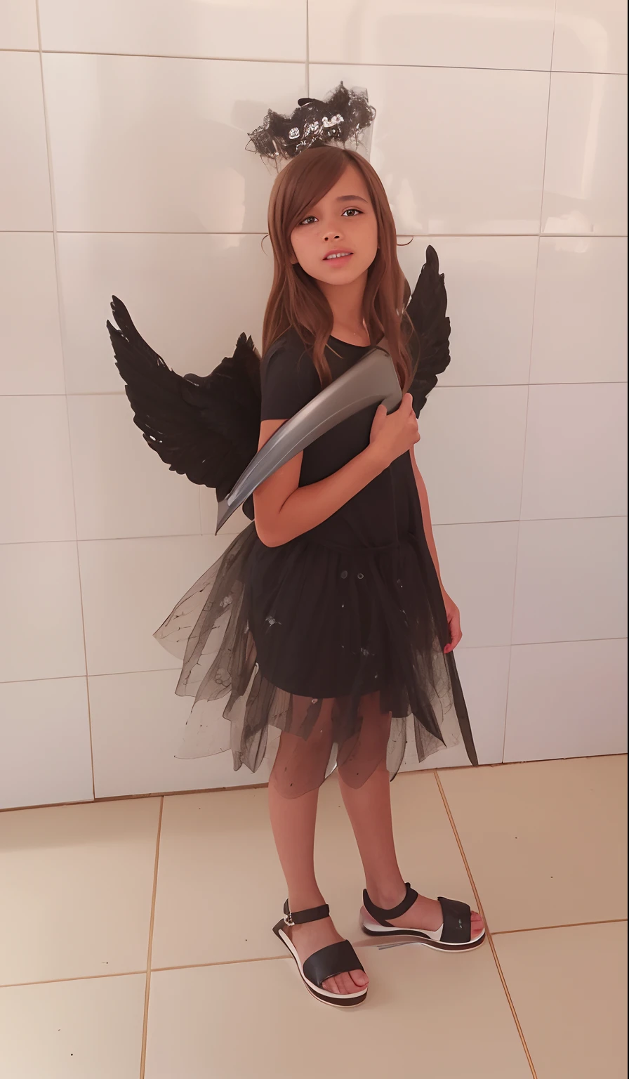 GIRL CHILD 8 YEARS OLD, ESTILO RUSSA LOIRA DE fones de ouvido, wings of an angel