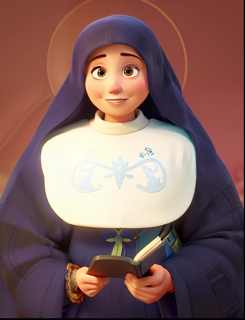 Madre Mazzarello estilo pixar, com background colorido, highes definition, melhor qualidade