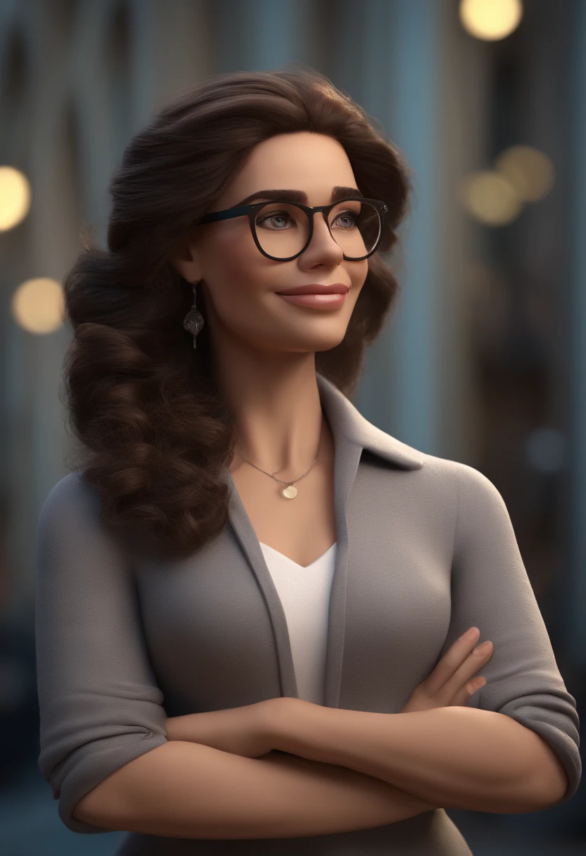 Cartoon character of a man wearing black glasses and a blue shirt, um personagem animado, Caractere estilizado, animation style rendering, 3D estilizado, Arnold Maya render, 3 d render stylized, toon render keyshot, Personagem 3D, Personagem 3D, 3d rendering stylized, 3 d character render, personagem de desenho animado, Personagem de close up, Pose de personagem, (Estilo Pixar) (master part:1.2) (Bokeh) (best quality) (pele detalhada) (textura detalhada) (8k) (argila) (Cinematic lighting) (foco nítido,Senta e vaza a parte superior do corpo