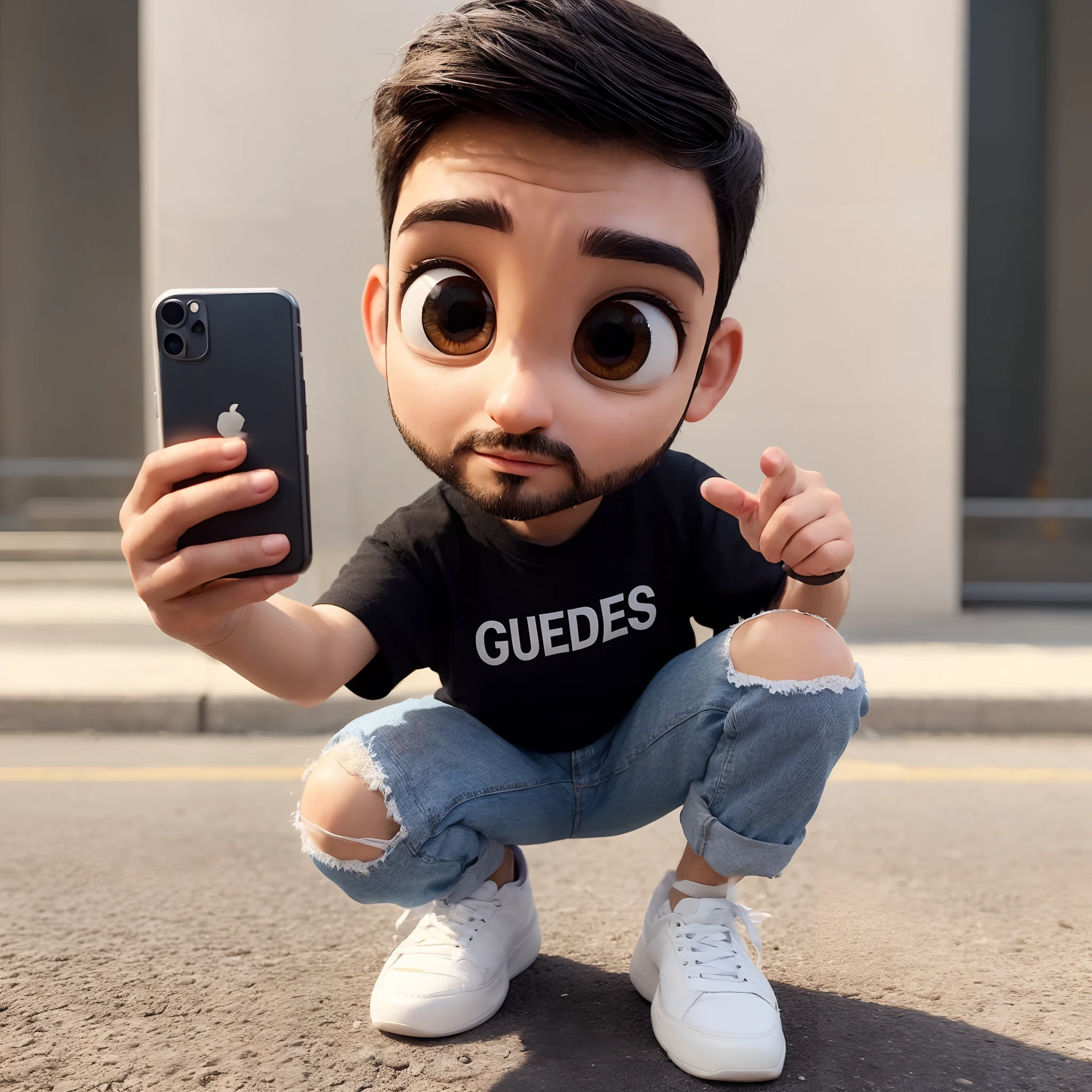 A city councilman looking at a dream project inspired by Pixar animation, de perto. The character takes center stage with captivating facial expressions, oferecendo um toque de irrealidade