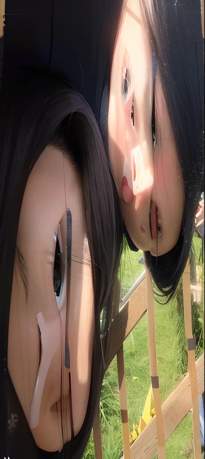 Beautiful detailed face with closed eyes