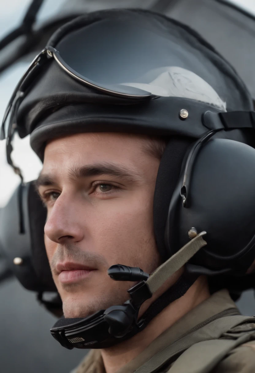 Imagem realista e em close up. Soldada da segunda guerra mundial, Airplane pilot.