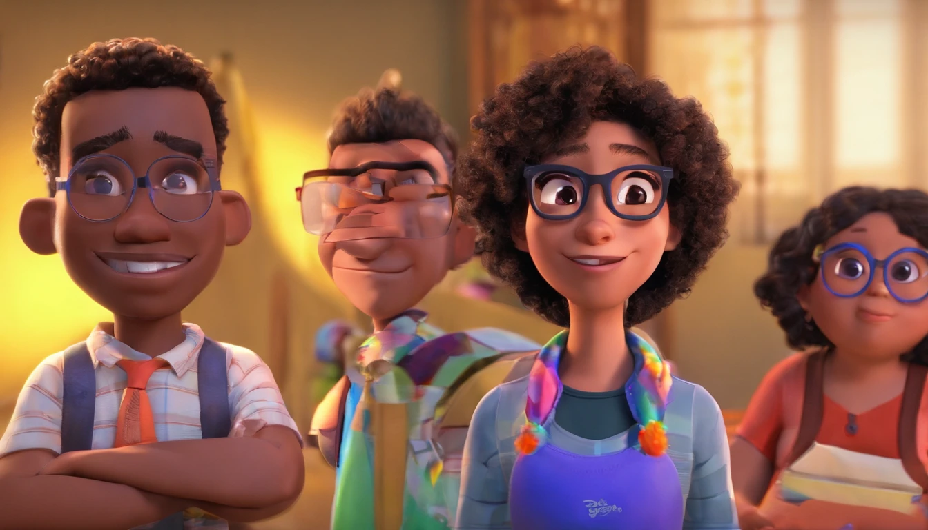 Obra-prima, de melhor qualidade, Dental surgeon with black hair and brown skin, com olhos castanhos e jaleco azul marinho com a camisa preta e gravata rosa