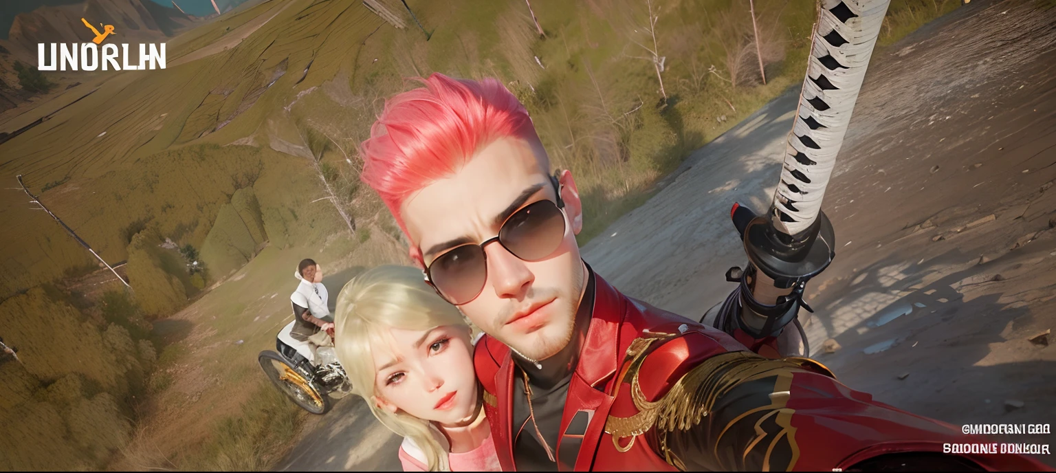 Two people, a man and a woman, couple, beautiful woman, wearing tops, shorts, riding, handsome man, suit